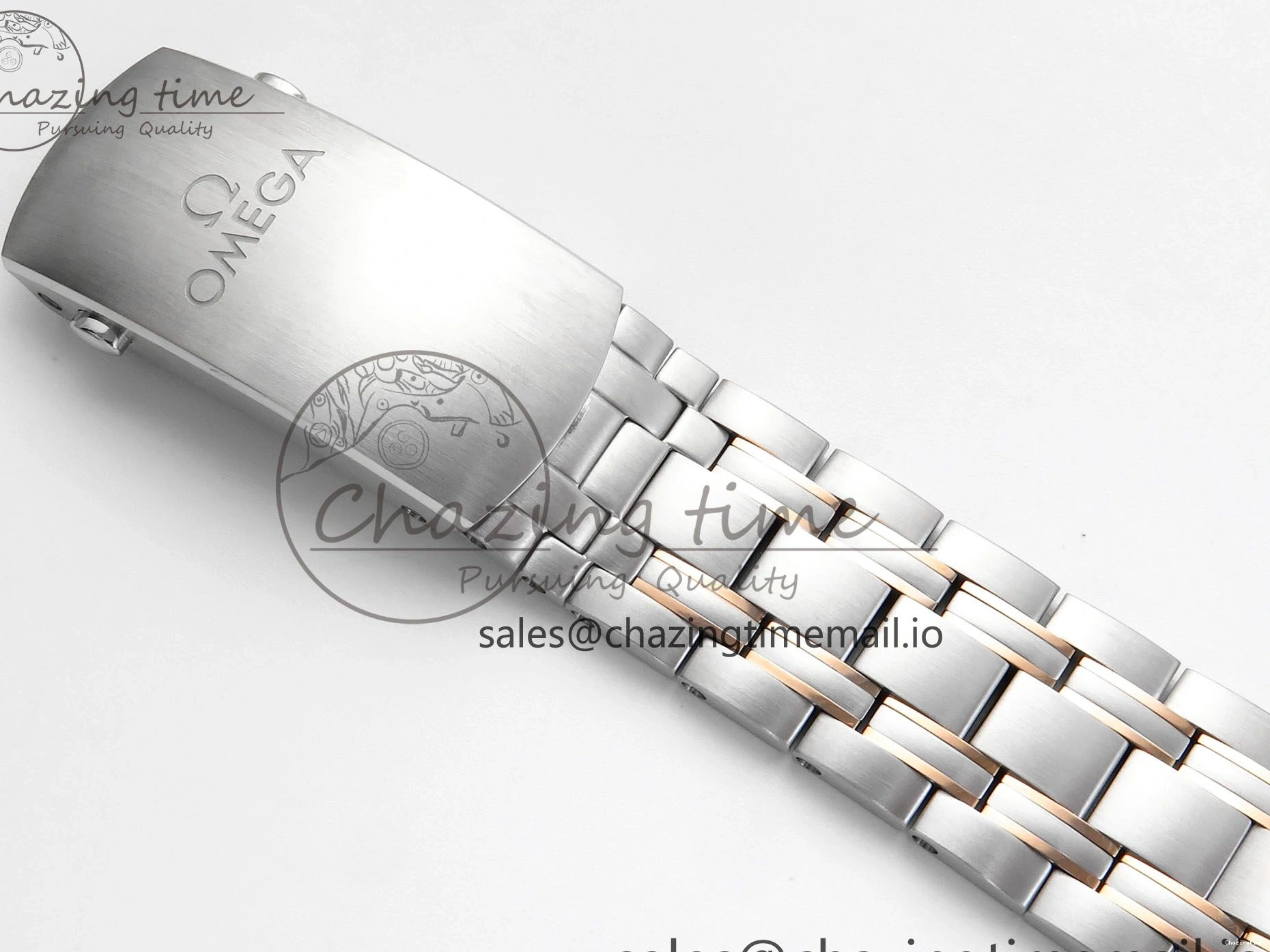 0131 Seamaster 300m Chrono SS RG OMF 1:1 Best Edition Blue Dial on SS RG Bracelet A Timeless 7686